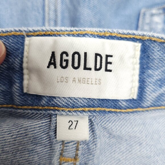 Agolde Cutoff Distressed Denim High Rise Shorts Button Fly Size 27 - Picture 7 of 8